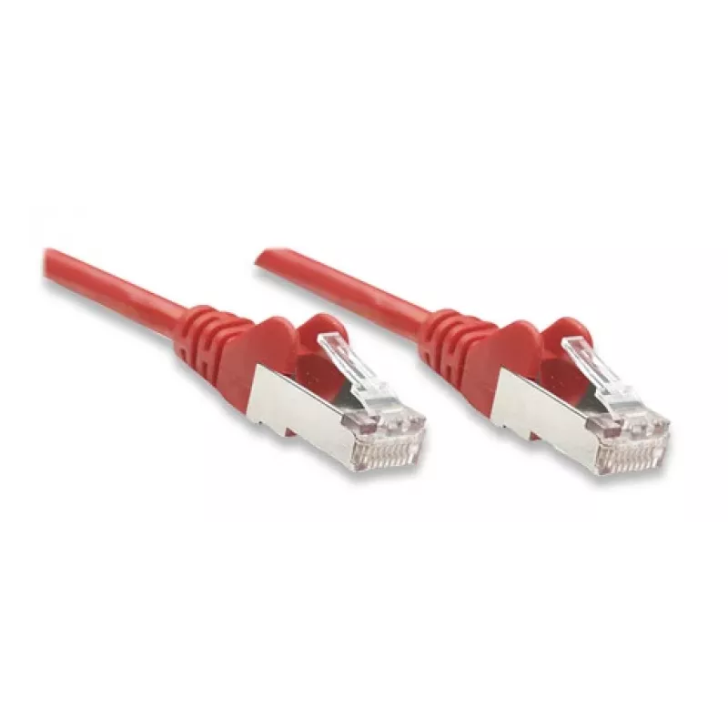 Intellinet Network Patch Cable, Cat5e, 3m, Red, CCA, F/UTP, PVC, RJ45, Gold Plated Contacts, Snagless, Booted, Polybag