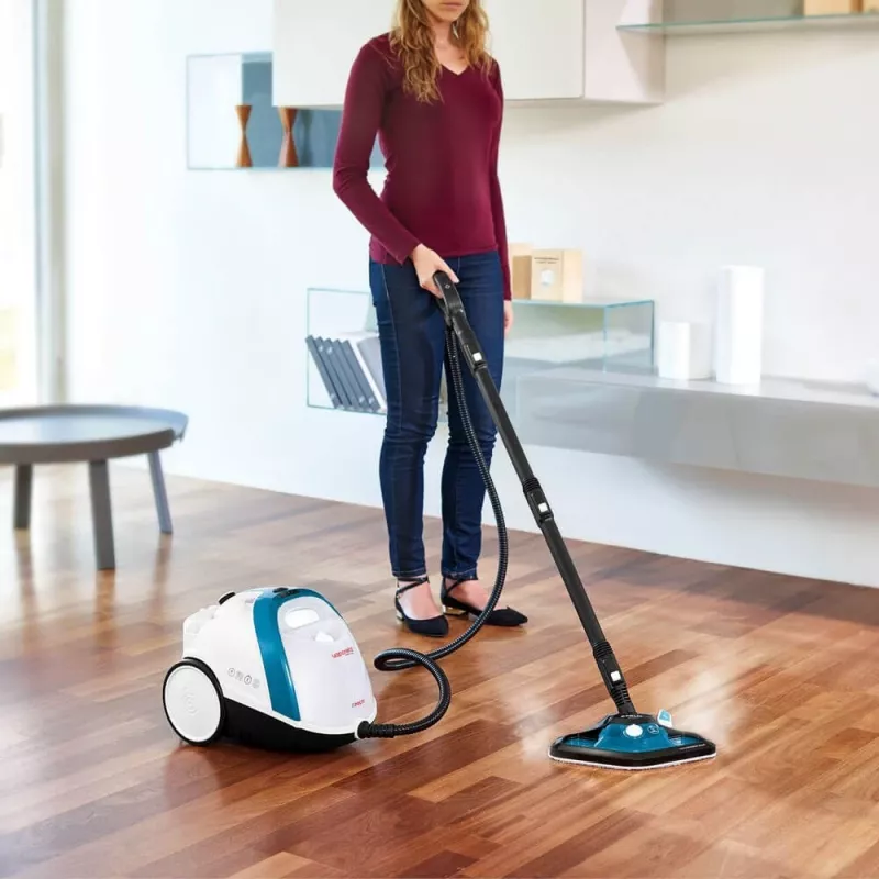 Polti Vaporetto Smart 100_B Cylinder steam cleaner 1500 W Blue, White