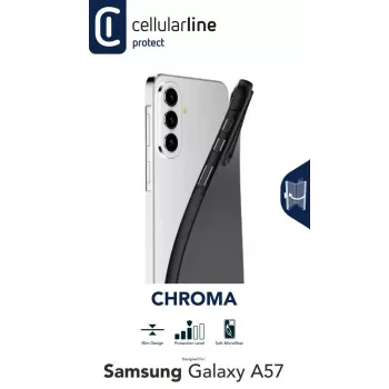 Cellularline CHROMA – Galaxy A57 Colored TPU case with matte, soft-touch finish and scratch-resistant microfiber lining. Protects edges and buttons without altering the phone’s design.