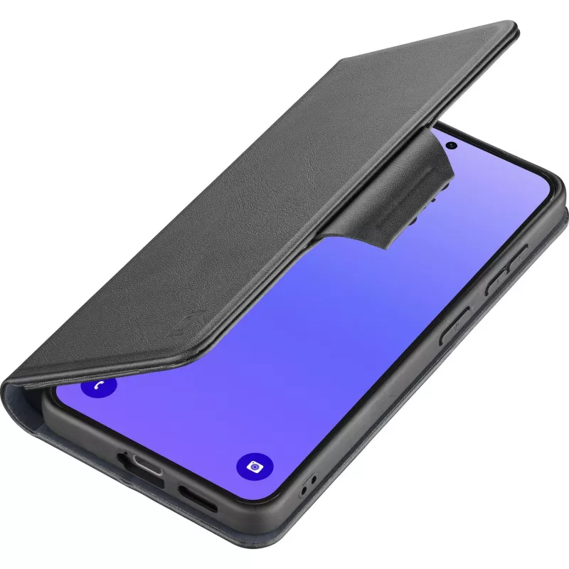Cellularline Book Agenda 2 - Galaxy A37 Book-style faux leather case with magnetic closure, stand function, and RFID/NFC protection for contactless cards.