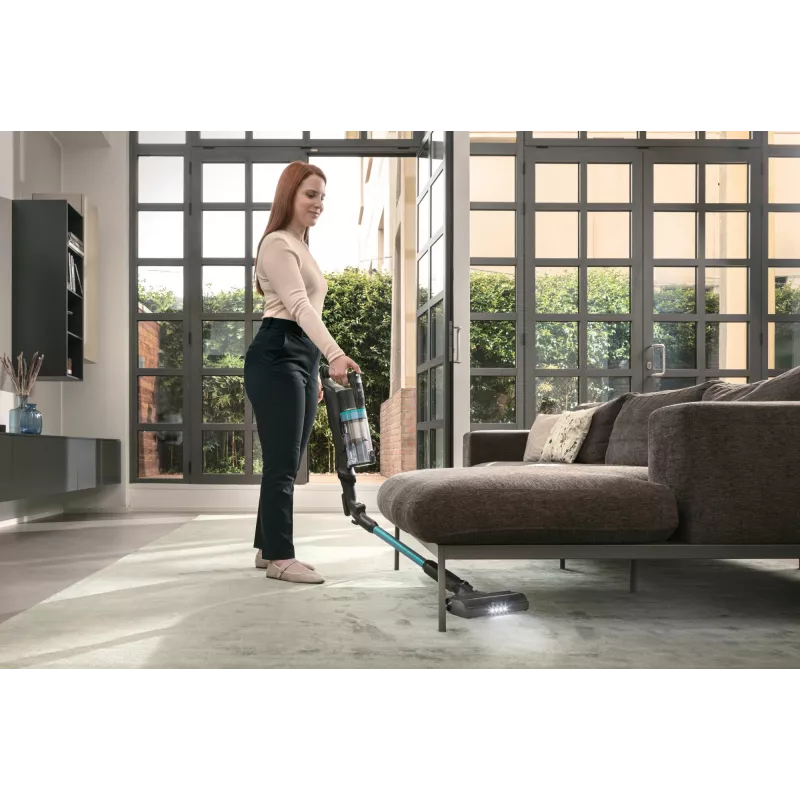 Hoover HF1P10PX 011 Stick vacuum Battery Dry Foam, Micro Bagless 0.7 L 165 W Black, Turquoise 22 Ah