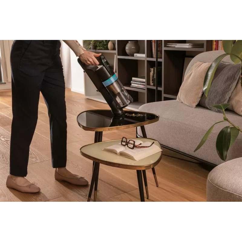 Hoover HF1P10PX 011 Stick vacuum Battery Dry Foam, Micro Bagless 0.7 L 165 W Black, Turquoise 22 Ah