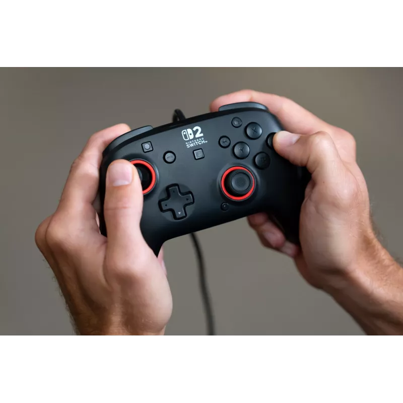Wired Gaming Controller Turtle Beach Rematch for Nintendo Switch 2 — USB‑C, 3 m cable, Back button, D‑pad, Black