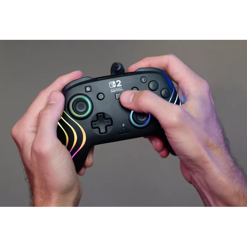 Gamepad Turtle Beach Afterglow Wave Black Wired RGB Controller for Nintendo Switch / Switch 2, USB-C, 3 m cable