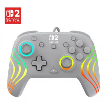 Wired RGB Gaming Controller Turtle Beach Afterglow Wave Grey — USB‑C, 3 m cable, for Nintendo Switch / Switch 2 / Switch OLED