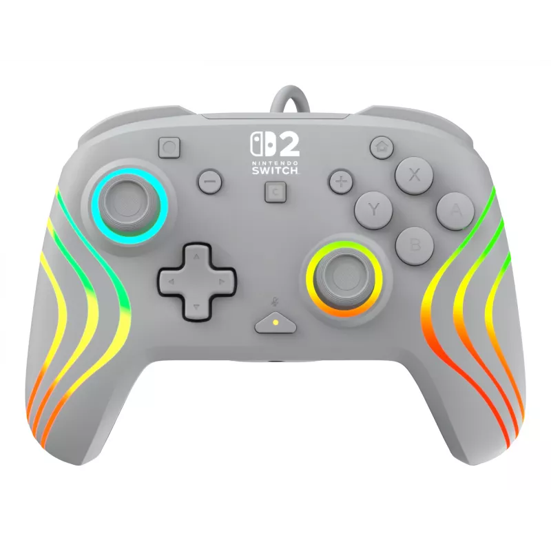 Wired RGB Gaming Controller Turtle Beach Afterglow Wave Grey — USB‑C, 3 m cable, for Nintendo Switch / Switch 2 / Switch OLED