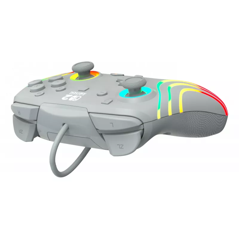 Wired RGB Gaming Controller Turtle Beach Afterglow Wave Grey — USB‑C, 3 m cable, for Nintendo Switch / Switch 2 / Switch OLED