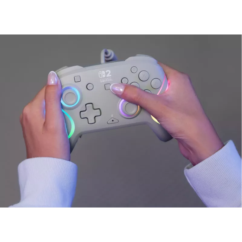 Wired RGB Gaming Controller Turtle Beach Afterglow Wave Grey — USB‑C, 3 m cable, for Nintendo Switch / Switch 2 / Switch OLED