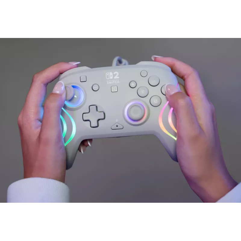 Wired RGB Gaming Controller Turtle Beach Afterglow Wave Grey — USB‑C, 3 m cable, for Nintendo Switch / Switch 2 / Switch OLED
