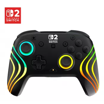 Wireless RGB Gaming Controller Turtle Beach Afterglow Wave Black for Nintendo Switch 2 — Bluetooth/USB-C, Built-in Battery 20h, 3 m Cable