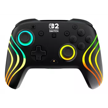 Wireless RGB Gaming Controller Turtle Beach Afterglow Wave Black for Nintendo Switch 2 — Bluetooth/USB-C, Built-in Battery 20h, 3 m Cable