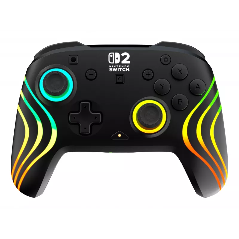Wireless RGB Gaming Controller Turtle Beach Afterglow Wave Black for Nintendo Switch 2 — Bluetooth/USB-C, Built-in Battery 20h, 3 m Cable