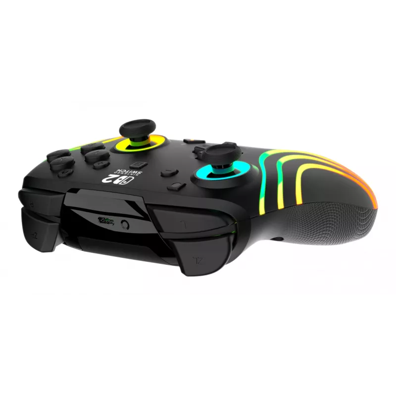 Wireless RGB Gaming Controller Turtle Beach Afterglow Wave Black for Nintendo Switch 2 — Bluetooth/USB-C, Built-in Battery 20h, 3 m Cable