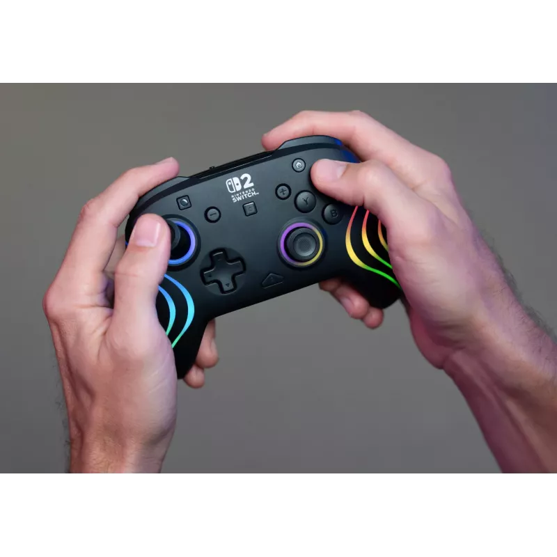 Wireless RGB Gaming Controller Turtle Beach Afterglow Wave Black for Nintendo Switch 2 — Bluetooth/USB-C, Built-in Battery 20h, 3 m Cable