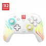 Wireless RGB Gaming Controller Turtle Beach Afterglow Wave White for Nintendo Switch 2, Bluetooth/USB-C, Built-in Battery 20h, 3m Cable