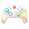 Wireless RGB Gaming Controller Turtle Beach Afterglow Wave White for Nintendo Switch 2, Bluetooth/USB-C, Built-in Battery 20h, 3m Cable