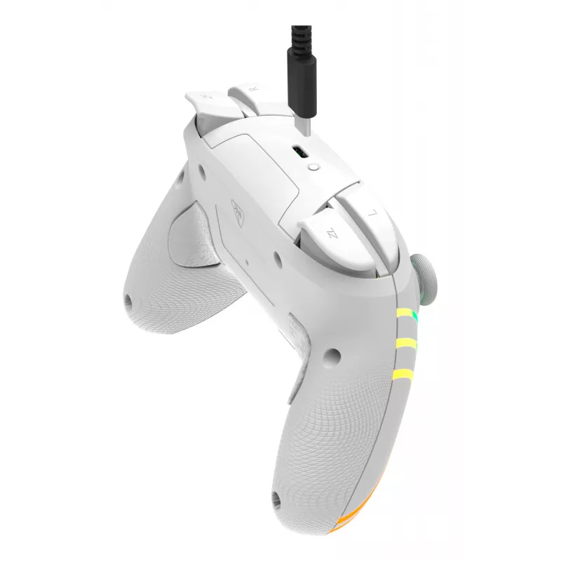 Wireless RGB Gaming Controller Turtle Beach Afterglow Wave White for Nintendo Switch 2, Bluetooth/USB-C, Built-in Battery 20h, 3m Cable