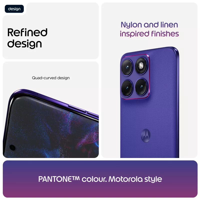 Smartphone Motorola edge 70 fusion — Snapdragon 7s Gen 3, 8 GB RAM, 256 GB, 6.78 inch OLED, 50 MP dual camera, 5G, Android 16, 5200 mAh, Violet