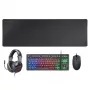 Mars Gaming 4-in-1 Gaming Combo MCP-RGB3, Wired, USB, Membrane, RGB LED, Black, Mouse included