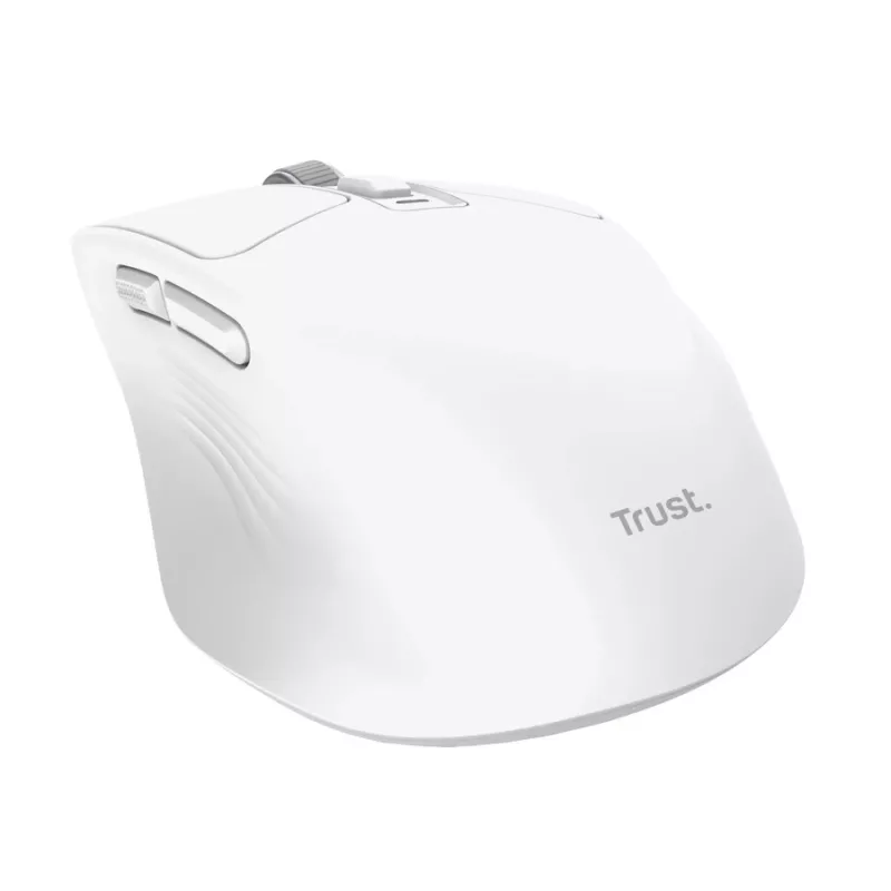 Wireless Right-hand Office Mouse TRUST Niven — RF + Bluetooth, 3200 DPI, 7 buttons, wheel, white