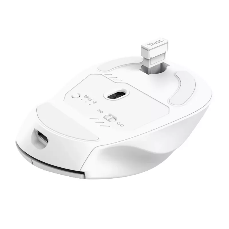 Wireless Right-hand Office Mouse TRUST Niven — RF + Bluetooth, 3200 DPI, 7 buttons, wheel, white
