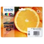 Epson Oranges Multipack 5-colours 33 Claria Premium Ink, Standard Yield, Black, Photo black, Cyan, Magenta, Yellow, Pigment-based ink, Dye-based ink, 6.4 ml, 4.5 ml