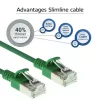 ACT Green 2 meter LSZH U/FTP CAT6A datacenter slimline patch cable snagless with RJ45 connectors