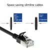 ACT Black 0.5 meter LSZH U/FTP CAT6A datacenter slimline patch cable snagless with RJ45 connectors
