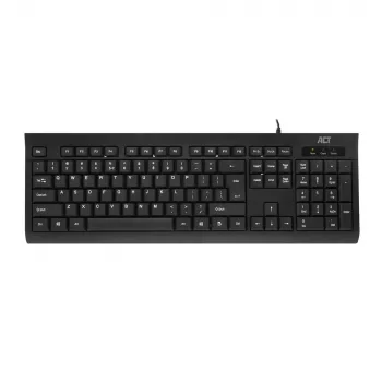 ACT Business keyboard USB (Qwerty/US layout), Full-size (100%), Wired, USB, Membrane, QWERTY, Black