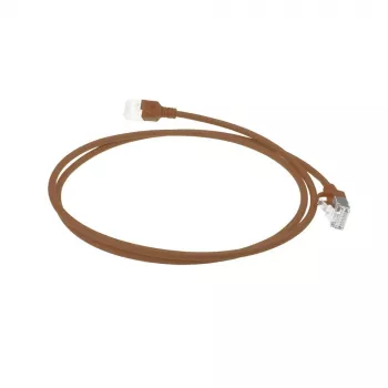 ACT Brown 1.5 meter LSZH U/FTP CAT6A datacenter slimline patch cable snagless with RJ45 connectors