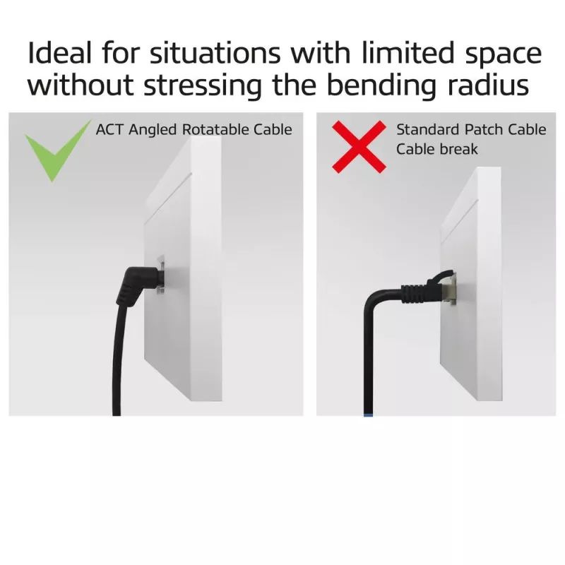 ACT networking cable DD1952 Cat6 U/FTP (STP) 0.25 m Black RJ-45 to RJ-45