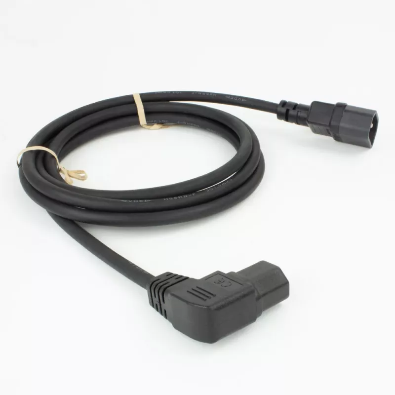 ACT Powercord C14 - C15 (angled left) IEC60320 black 0.6 m