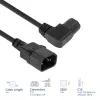 ACT Powercord C14 - C15 (angled left) IEC60320 black 2 m