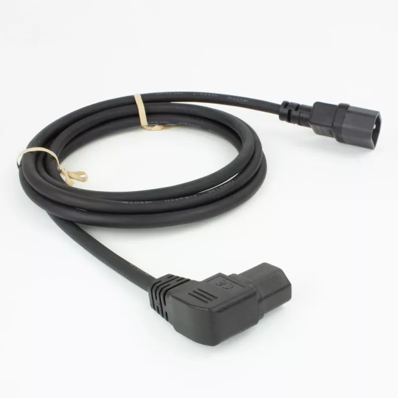 ACT Powercord C14 - C15 (angled left) IEC60320 black 2 m