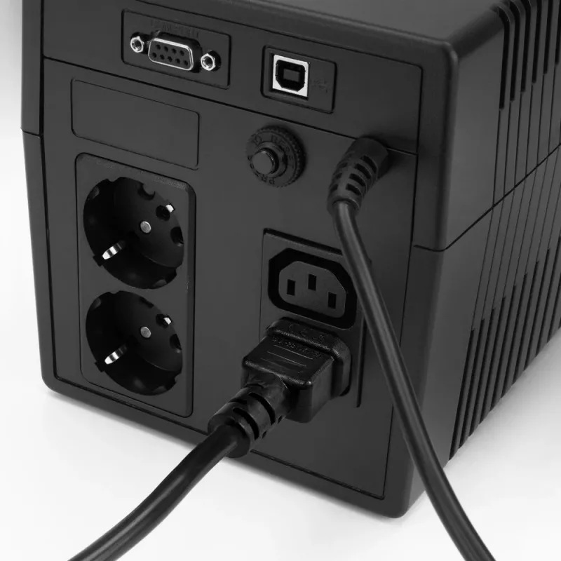 ACT Powercord C14 - C15 (angled left) IEC60320 black 2 m