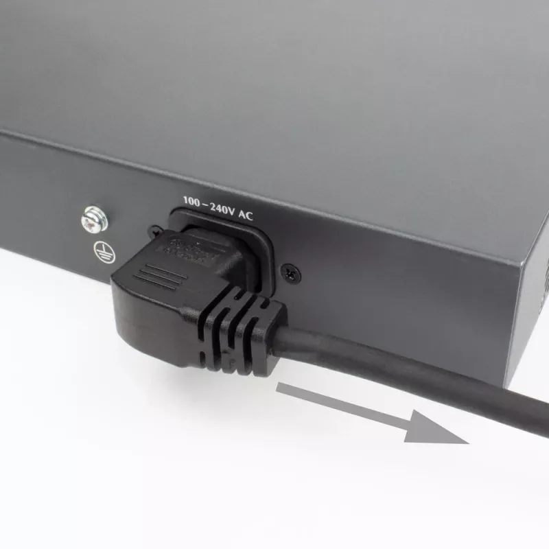 ACT Powercord C14 - C15 (angled right) IEC60320 black 0.6 m
