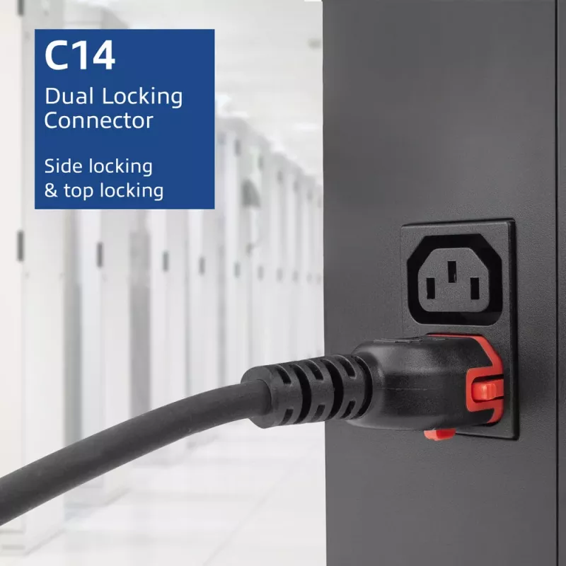 ACT Powercord C14 IEC Lock+ Dual Locking - C15 IEC Lock+ black 2 m, PC3872