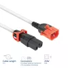 ACT Powercord C14 IEC Lock+ Dual Locking - C15 IEC Lock+ white 1 m, PC3871