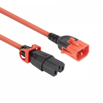 ACT Powercord C14 IEC Lock+ Dual Locking - C15 IEC Lock+ red 1 m, PC3869