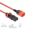 Powercord ACT C14 IEC Lock+ Dual Locking to C15 IEC Lock+ red, 3 m, 250V 10A