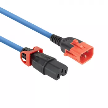 ACT Powercord C14 IEC Lock+ Dual Locking - C15 IEC Lock+ blue 2 m, PC3874