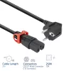 ACT Powercord CEE 7/7 male (angled) - C15 IEC Lock+ black 2 m, EL604S