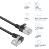 ACT Black 5 m U/FTP CAT6A LSZH Slimline patch cable with RJ45 connectors 90° angled left to straight