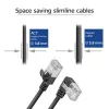 ACT Black 5 m U/FTP CAT6A LSZH Slimline patch cable with RJ45 connectors 90° angled left to straight