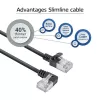 ACT Black 5 m U/FTP CAT6A LSZH Slimline patch cable with RJ45 connectors 90° angled left to straight