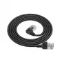 ACT Black 0.15 m U/FTP CAT6A LSZH Slimline patch cable with RJ45 connectors 90° angled left to straight