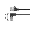 ACT Black 2 m U/FTP CAT6A LSZH Slimline patch cable with RJ45 connectors 90° angled right to straight
