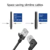 ACT Black 2 m U/FTP CAT6A LSZH Slimline patch cable with RJ45 connectors 90° angled right to straight