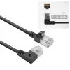 ACT Black 3 m U/FTP CAT6A LSZH Slimline patch cable with RJ45 connectors 90° angled right to straight