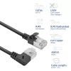 ACT Black 3 m U/FTP CAT6A LSZH Slimline patch cable with RJ45 connectors 90° angled right to straight